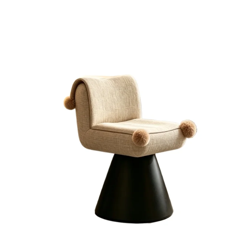 Modern Rotatable Vanity Chair with Backrest Stylish Cosmetic Bench Stool Elegant Makeup Seat Comfortable Bedroom Furniture view 5
