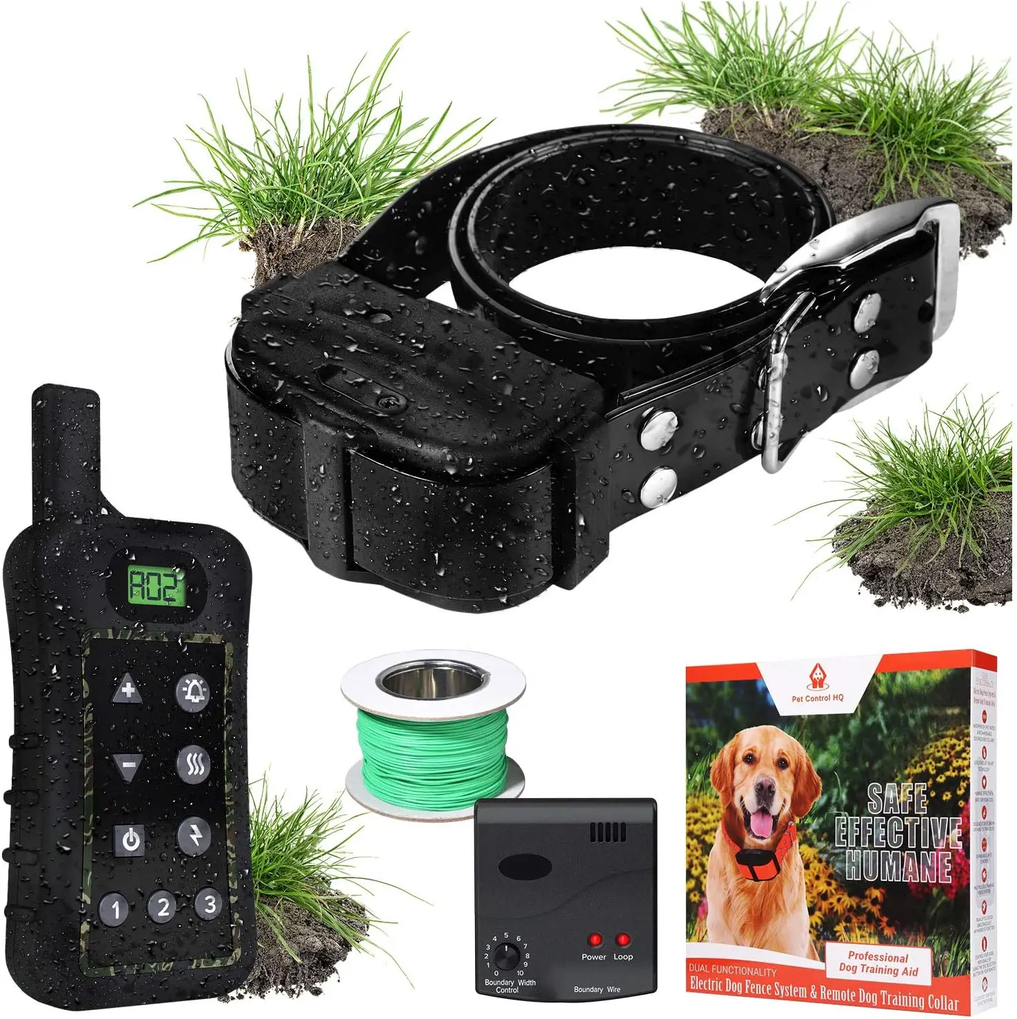 

Dog Fence System - Dog Fence Electric Shock Collar Training with Remote - Pet Containment System with Fence