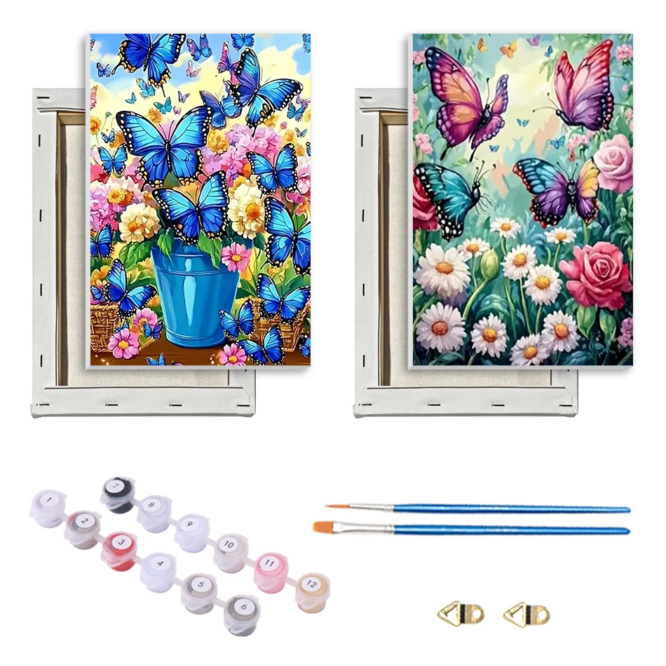

SDOYUNO Painting Paints By Numbers For Beginner butterfly Animals 20x30cm With Frame Diy Easy Draw Handmade Color Markers Canvas