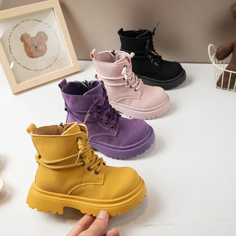 

Botas 2023, осенние новые детские модные ботинки, модные универсальные ботильоны для девочек, удобные нескользящие детские ботинки, Zapatos De Mujer