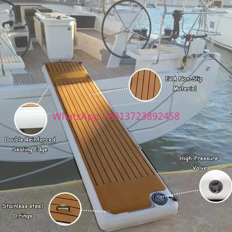 Portable Inflatable Floating Air Dock Platform Swim Mat Floating Gangway for Yacht Boat Pool Beach Ocean