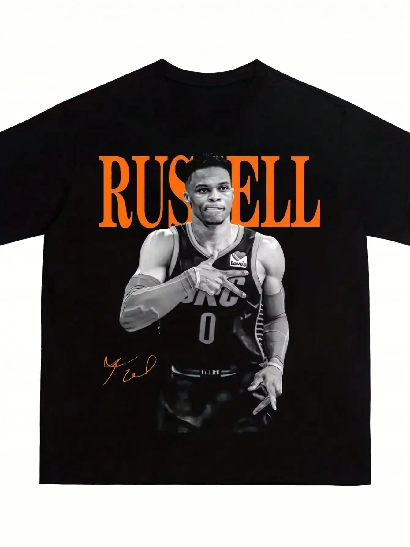Men's & Westbrook Graphic T-Shirt - Oversized Loose Fit Hip-Hop Style With Kendrick Westbrook Logo Print, Casual Streetwear For Gym