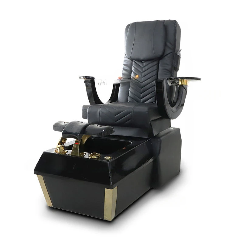 

Современное оборудование для маникюрного магазина, салон красоты, маникюрное кресло, роскошное кресло для педикюра из черного золота для ног с массажем