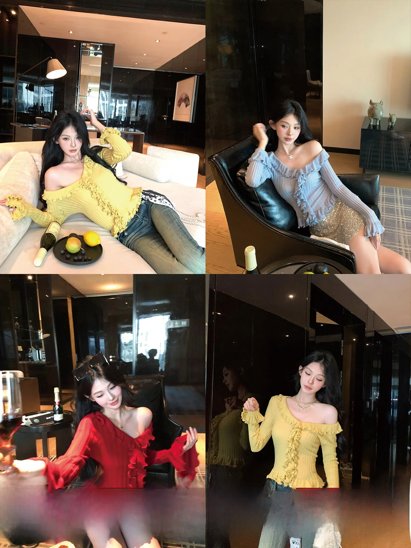 

Женский вязаный свитер Sweet Desire Sni Hand Gentle Wind Flared Sve с кружевной отделкой, приталенный, с длинными рукавами, в корейском стиле, V-образный вырез