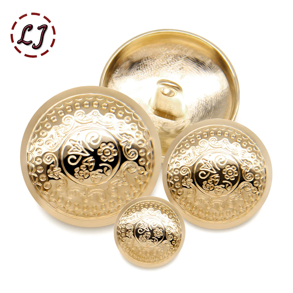 New 10pcs 21mm Fashion Classic Uniform Sewing Button Decorative Gold Buttons For Women Clothing Overcoat Suit Accessories DIY