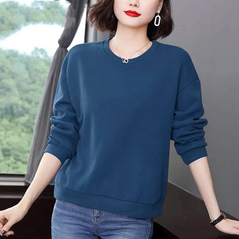 Simplicity Casual Autumn/Winter New Women\'s O-Neck Printing 3D Fashion All-match Loose Long Sleeve Pullovers Sweatshirts Tops