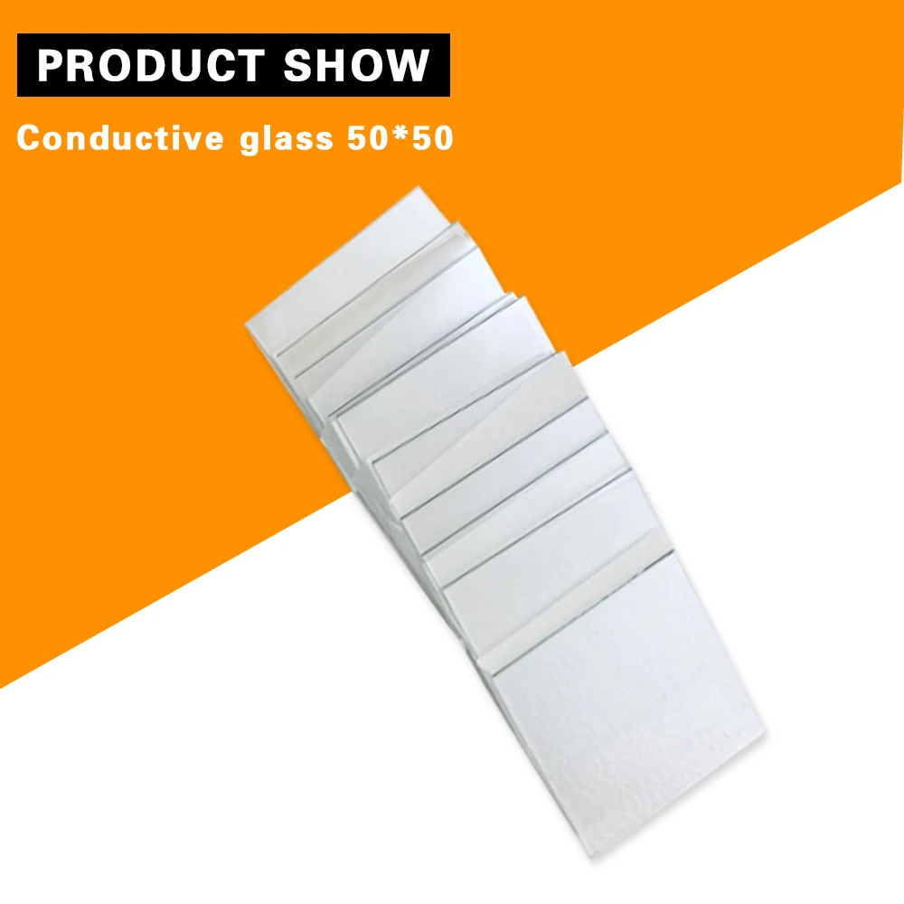 Imagem -06 - Vidro Condutor Transparente para Laboratório Óxido de Estanho Índio Vidro Revestido Ito 50x50x1.1 mm Menos 10 Ohm por sq 10 Pcs