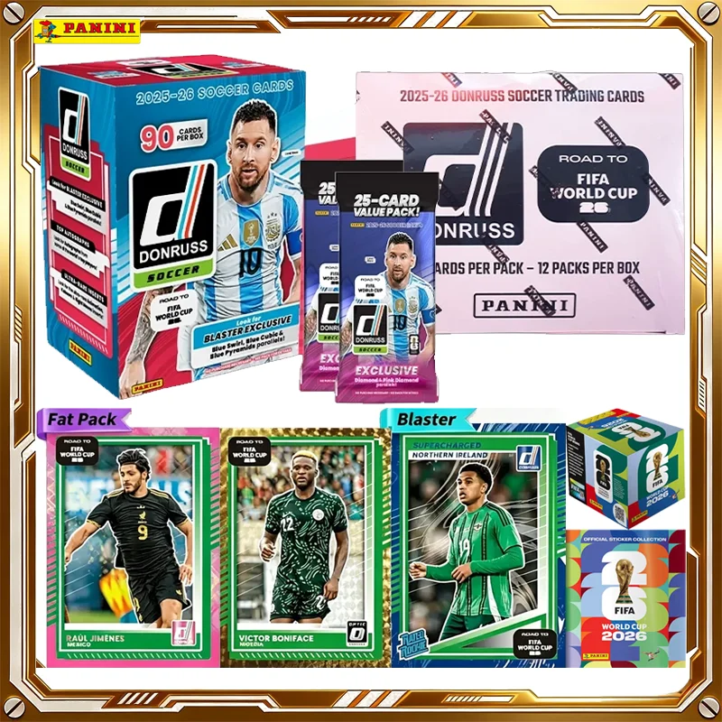 Caja Misteriosa de Tarjetas de Fútbol Panini Donruss Road To FIFA World Cup 2026, Tarjetas Coleccionables Originales, Juguete, Regalo de Cumpleaños o Festivo para Hombre o Mujer