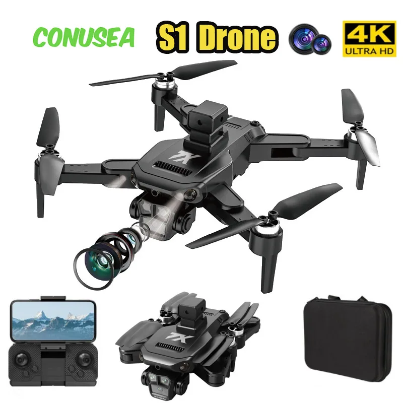 S1 Dron Brushless Motor Drone Hd Camera 4K Professional Quadcopter Wifi Fpv Drones Intelligent Obstacle Avoidance Helicopter Toy