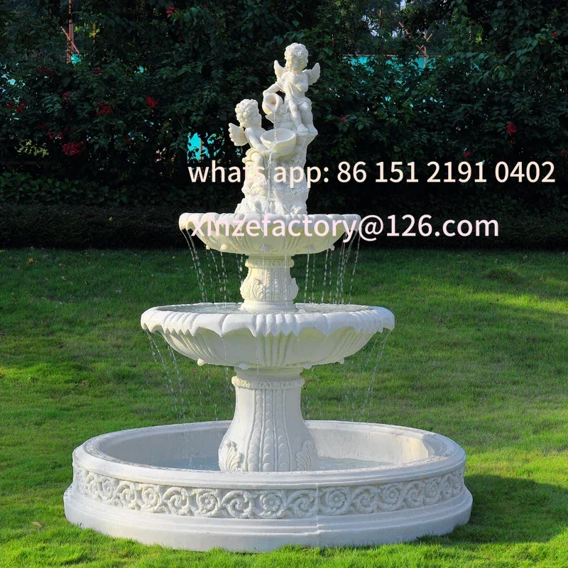 

Customizable Large European-style flowing water fountain, outdoor garden, fish pond, water feature, courtyard floor-to-ceiling d