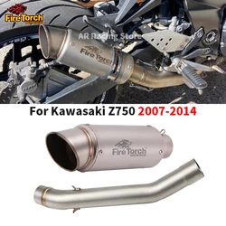 Slip on for Kawasaki Z750 Z 750 2004 2005 2006 2007 2008 Motorcycle Exhaust Modified Mid Connect pipe With Muffler DB killer