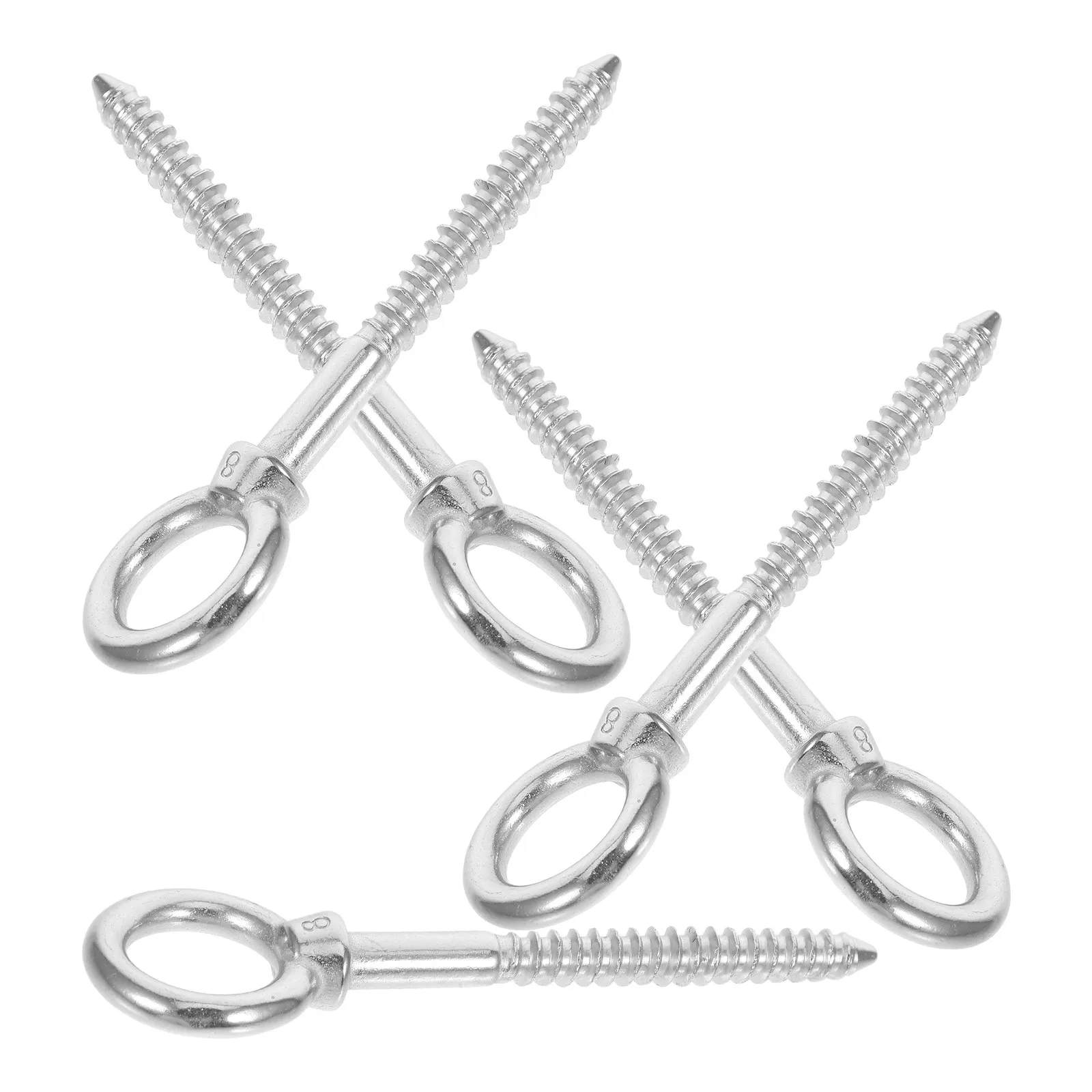 

5Pcs Stainless Steel Eye Bolts Self Tapping Heavy Duty Screw Hooks for Hanging Decorative Wall Ceiling Mount Swing Hammock