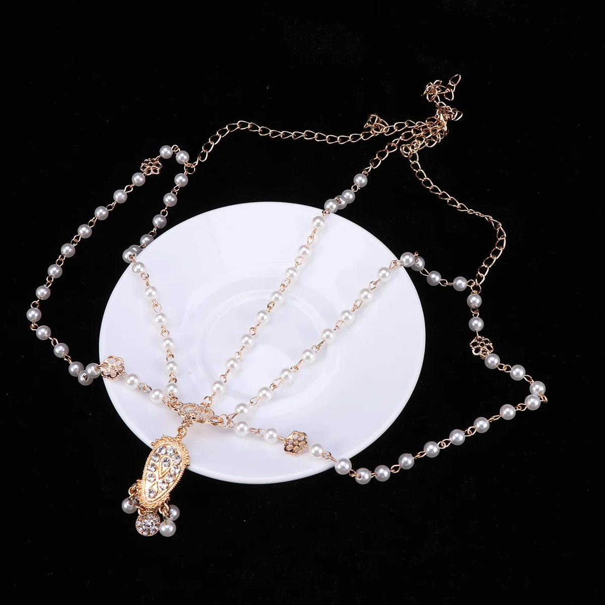 

Pearl Tassel Forehead Chain For Women Elegant Crystal Bridal Hair Band Bohemia Wedding Party Accessory Decor