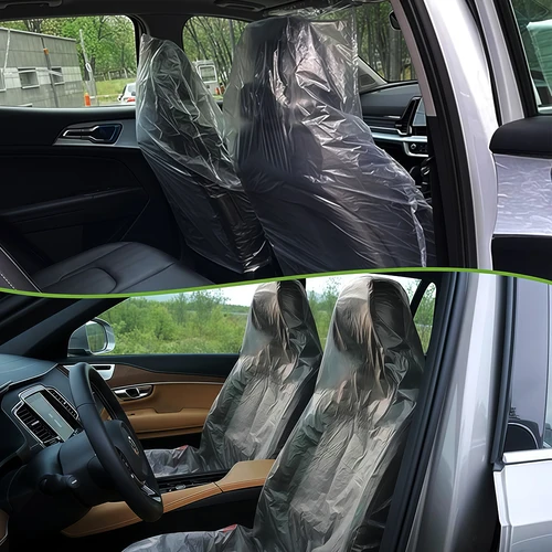 Imagen 2 del producto Fundas para asientos, fundas de asiento de plástico universales desechables para automóviles para asientos de avión, sillas de salón, asientos de restaurante, asientos de autobuses