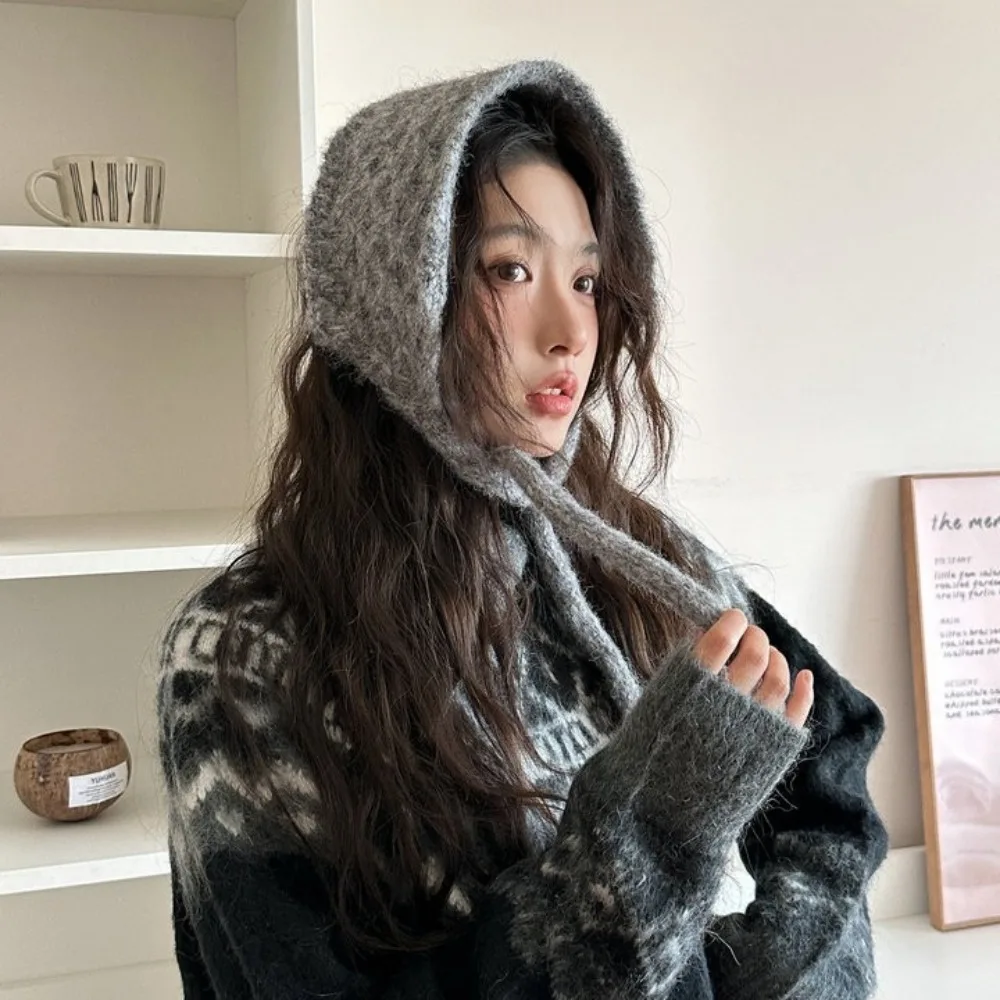 تنوعا Ins نمط غطاء للأذنين بلون محبوك حزام قبعة الأناناس نمط الأذن الدافئة نصائح الخريف الشتاء