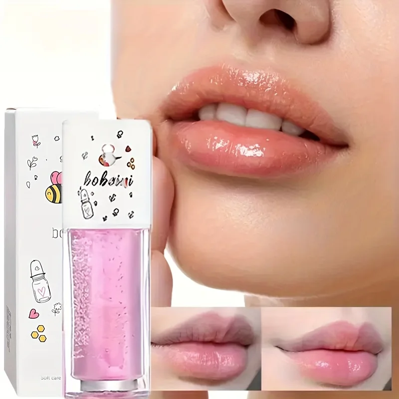 Long-lasting non-stick Lip Oil-Radiant lip balm, peach honey, party daily/special events-Ideal gift for women, pink/yellow tones