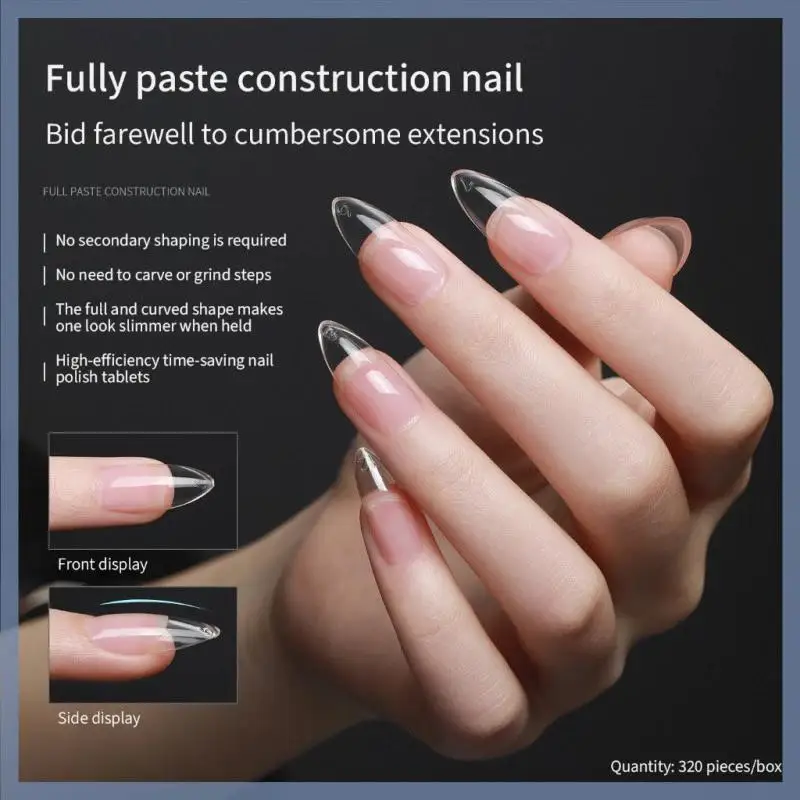 Transparent High-Quality Shaping Nail Stickers Seamless Extension Short Almond Square Medium Trapezoid Short Elliptical Nails