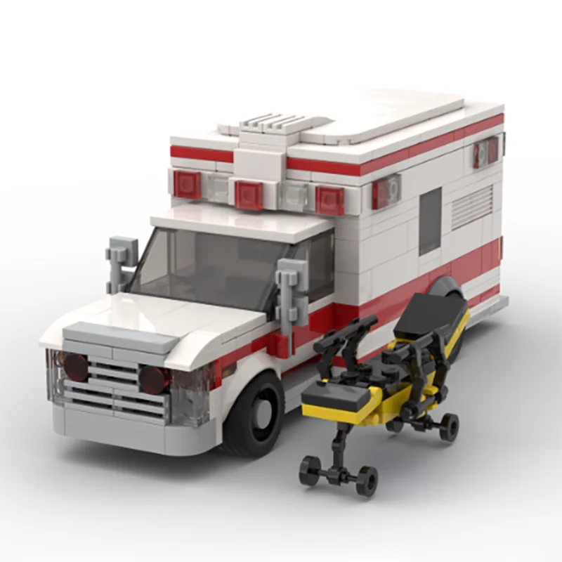 

MOC Американские строительные блоки для скорой помощи, модели DIY, сборка, игрушки, подарки на день рождения, технологические строительные блоки