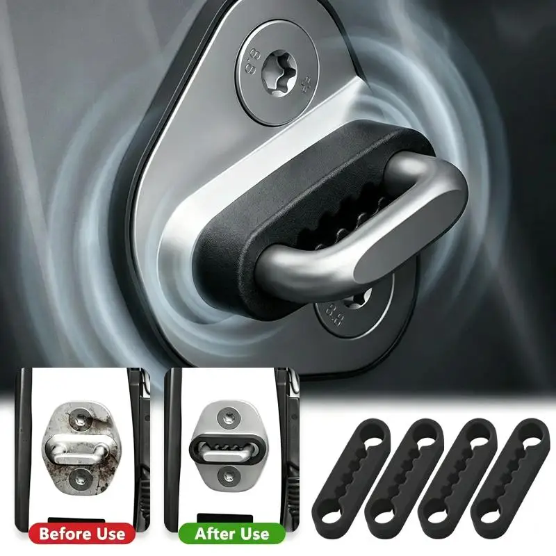 4Pcs Universal Car Door Shock: Absorber Soundproof Damping Cushion Most Vehicle Models