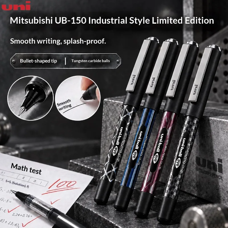 Uni Ball Limited UB-150 Rollerball Pen,0.5mm Black Lightfast Pigment Ink 1800M Writing Length ForExam Signing,Planner,Journaling