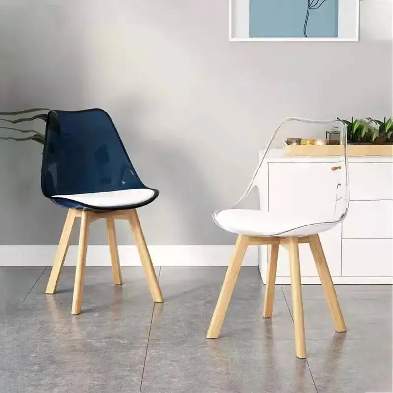 

Modern Plastic Dining Chairs Aesthetic Upholstered Living Room Ergonomic Dining Chairs Nordic Design Chaises Home Furniture