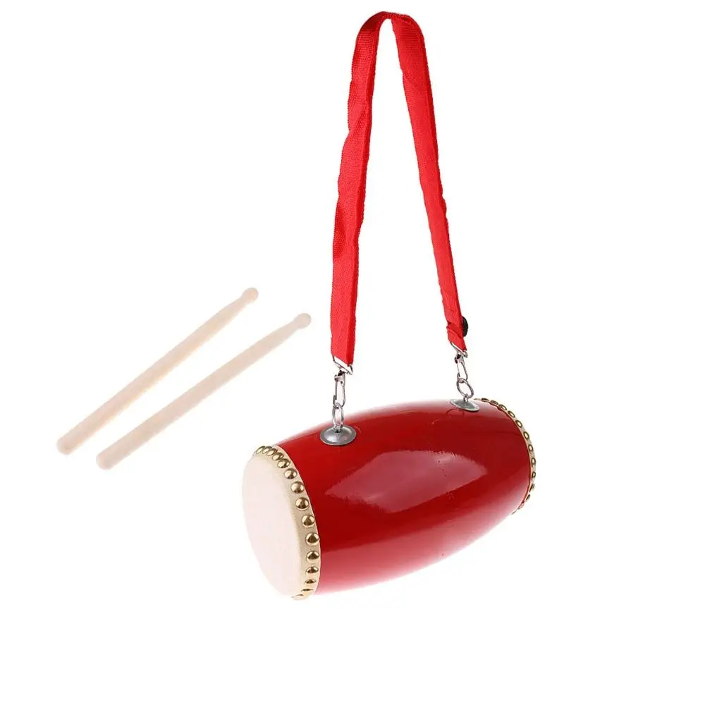 High-Grade Cowhide Traditional Waist Drum Kids Drum Wooden Learning Instrument Percussion Musical Instrument Children Drum
