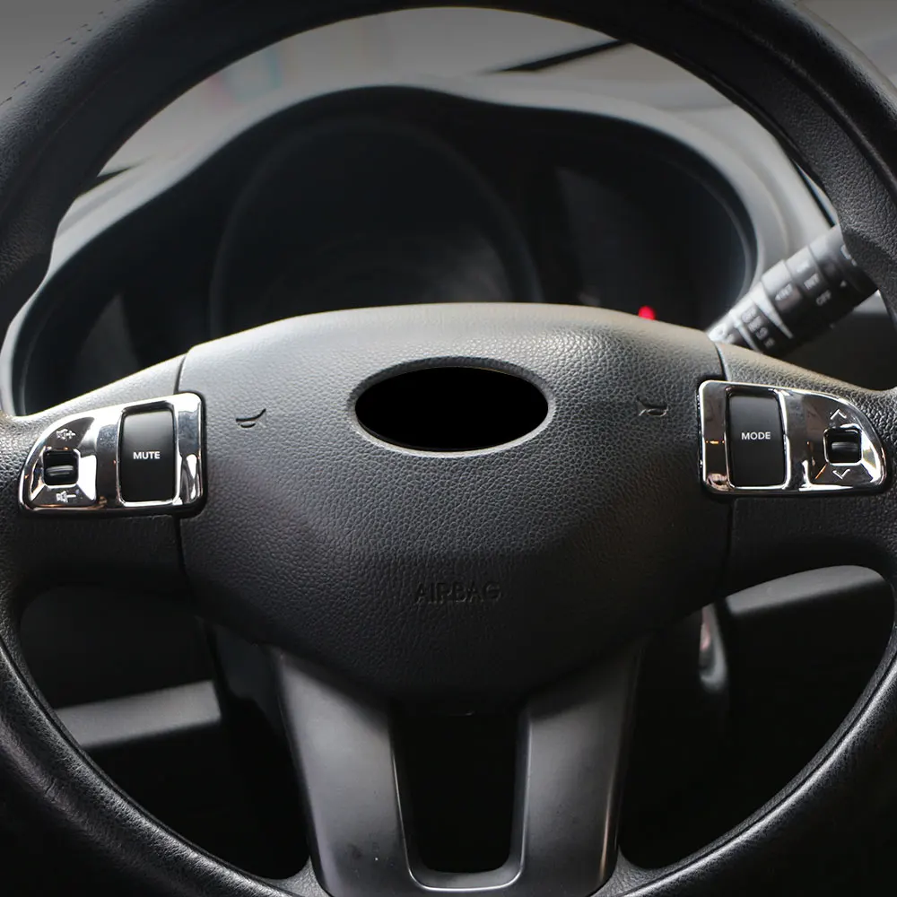 Color My Life Car Chrome Steering Wheel Sequins Decoration Trim Sticker For KIA Sportage R 2012 2013 2014 2015 Car Parts