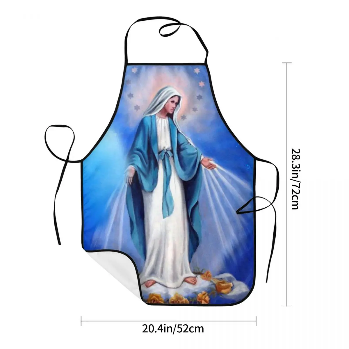 Custom Catholic Virgin Mary Aprons Men Women Our Lady of Fatima Adult Unisex Chef Bib Tablier Cuisine Cooking Baking Painting