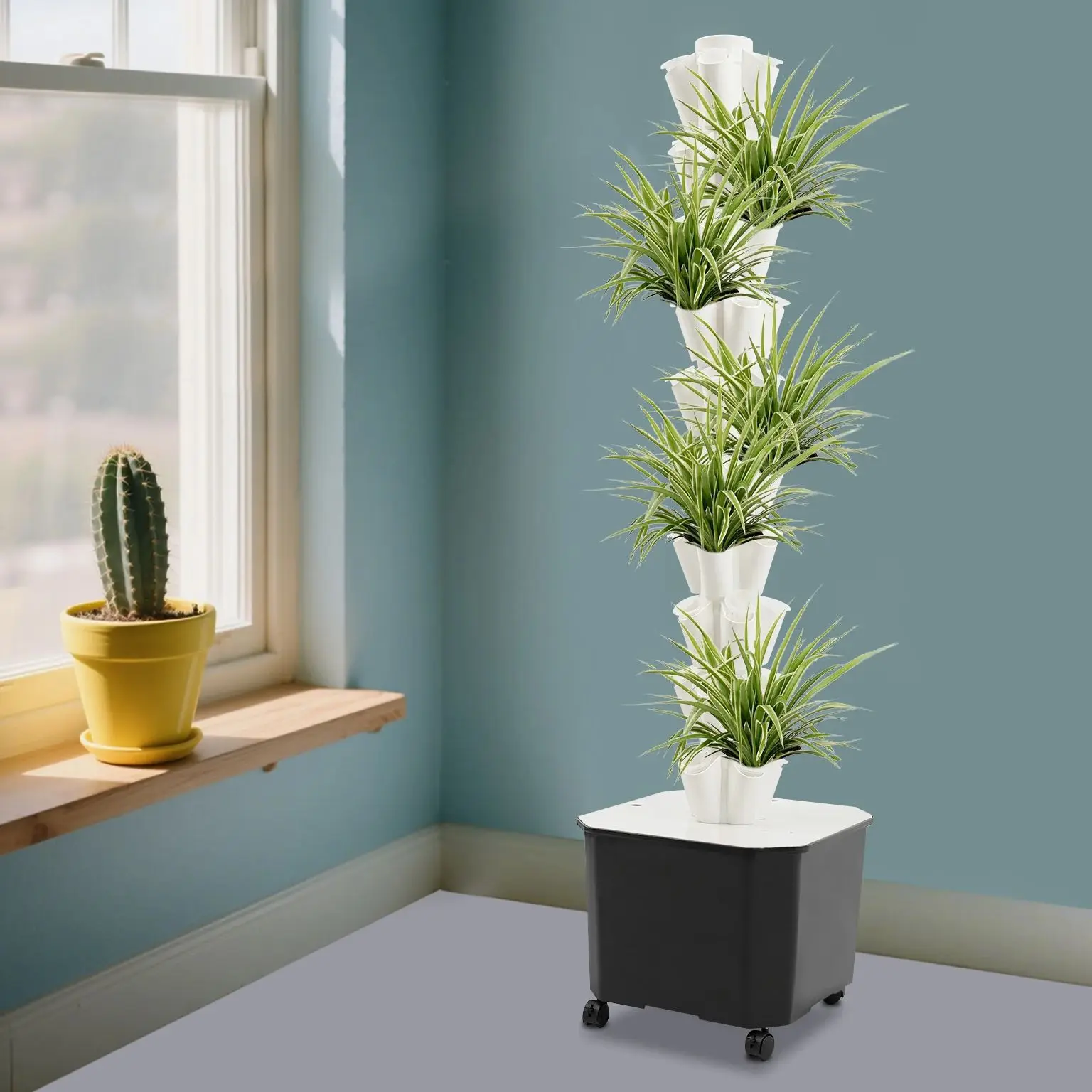 

Hydroponic Growing System,10 Tiers 50 Holes Hydroponic Grow Tower, Home Garden Greenhouse Vertical Tower Vegetable Planter