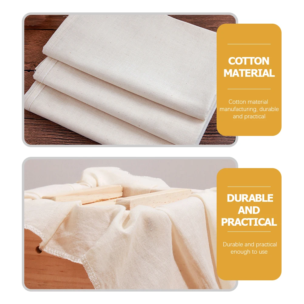 

3Pcs Reusable Cheesecloth Heavy Duty Cotton Kitchen Towels Multi-Purpose Filtering Cloth for Nut Milk Butter Tea Bags Turkey