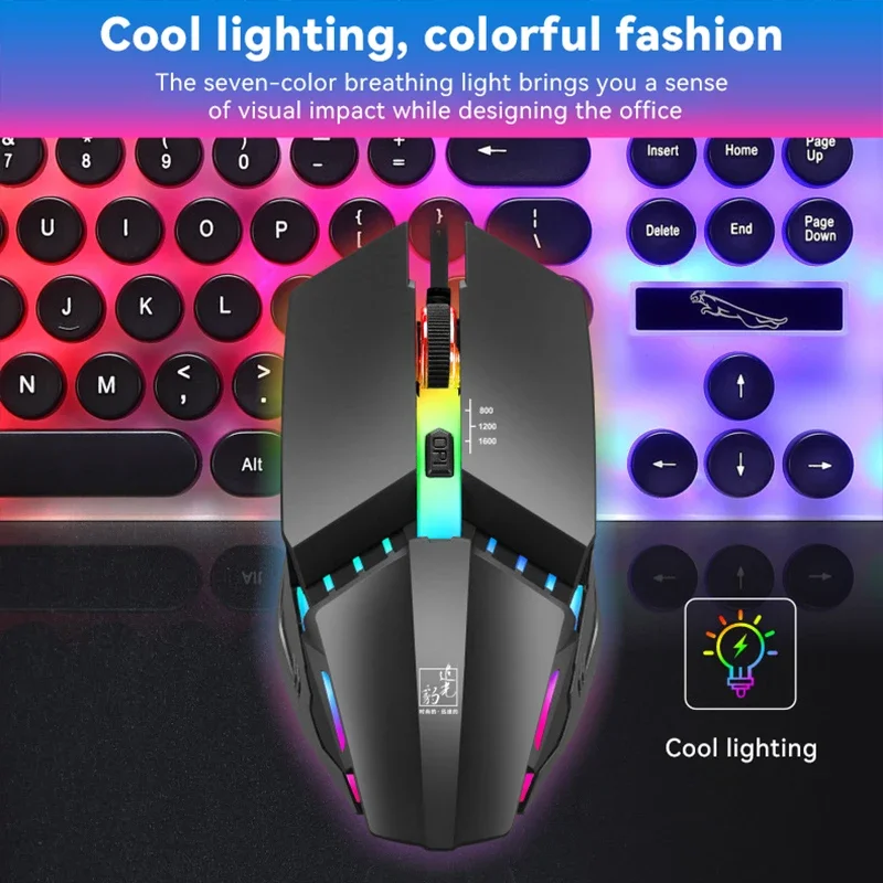 人間工学に基づいた有線ゲーミングマウス,LEDバックライト付き,USB, 1600 dpi,RGB,デスクトップ,ラップトップ,オフィスに適しています