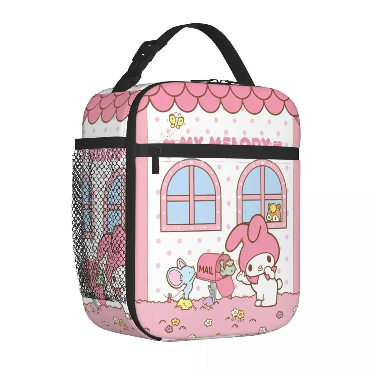 Sanrio Kawaii My Melody Insulated Lunch Bags Cooler Meal Container Anime Large Tote Lunch Box Food Bag College Outdoor