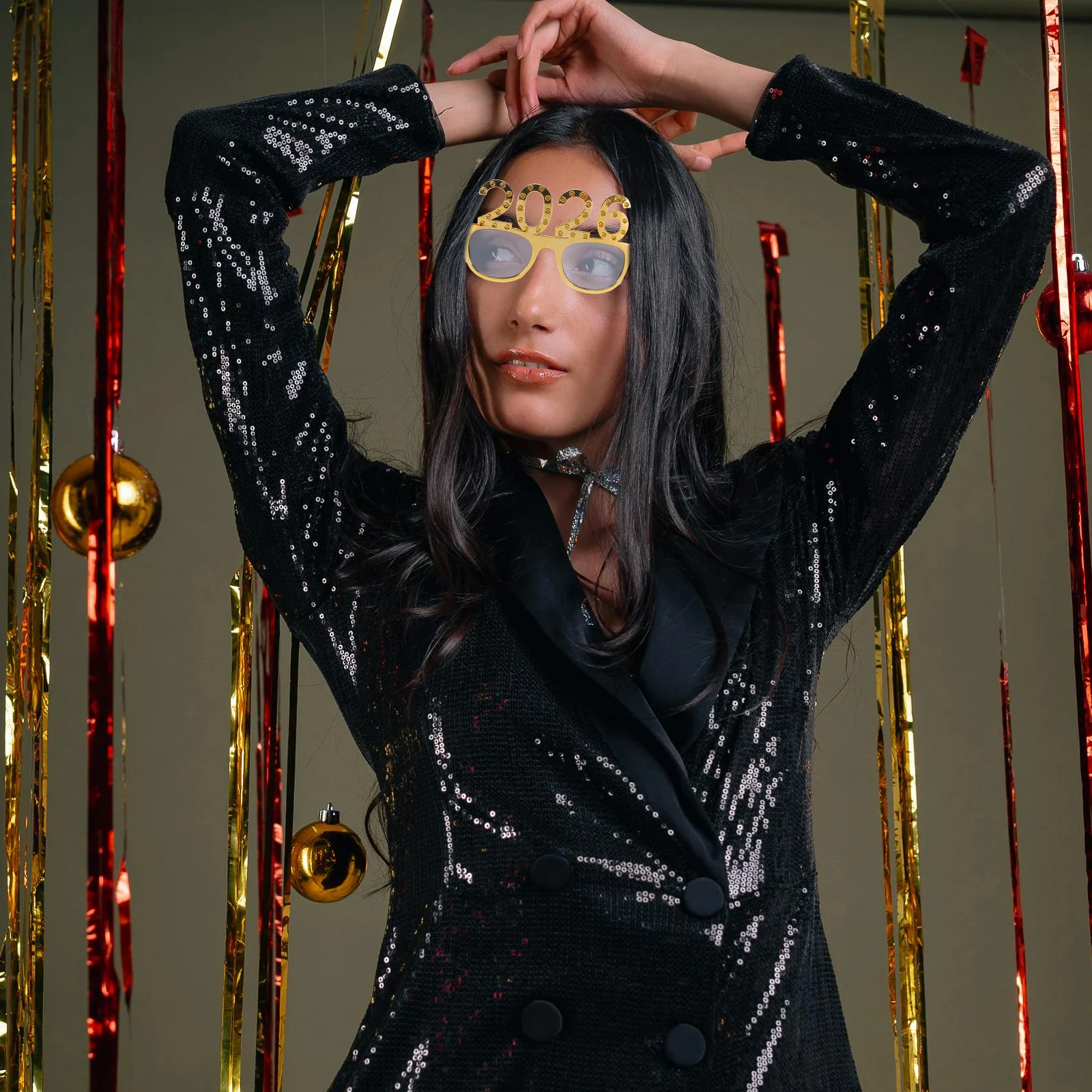 

5Pcs 2026 Glasses New Year Party Eyewear Lightweight Plastic Number Eyeglasses New Years Eve Photo Props 2026 Glasses