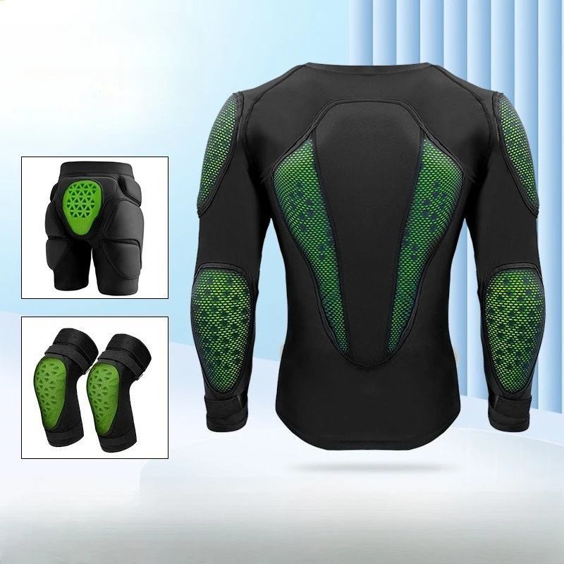 

Adult Motorcycle Armor Jacket Shorts Elbow Knee Pads Ski Snowboard Protective Gear Chest Shoulder Guards for Sports Racing