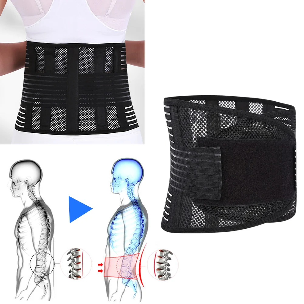 Back Brace Breathable Lumbar Support Belt Adjustable Lower Back Waist Brace Lumbar Support Back Brace for Lower Back Relief