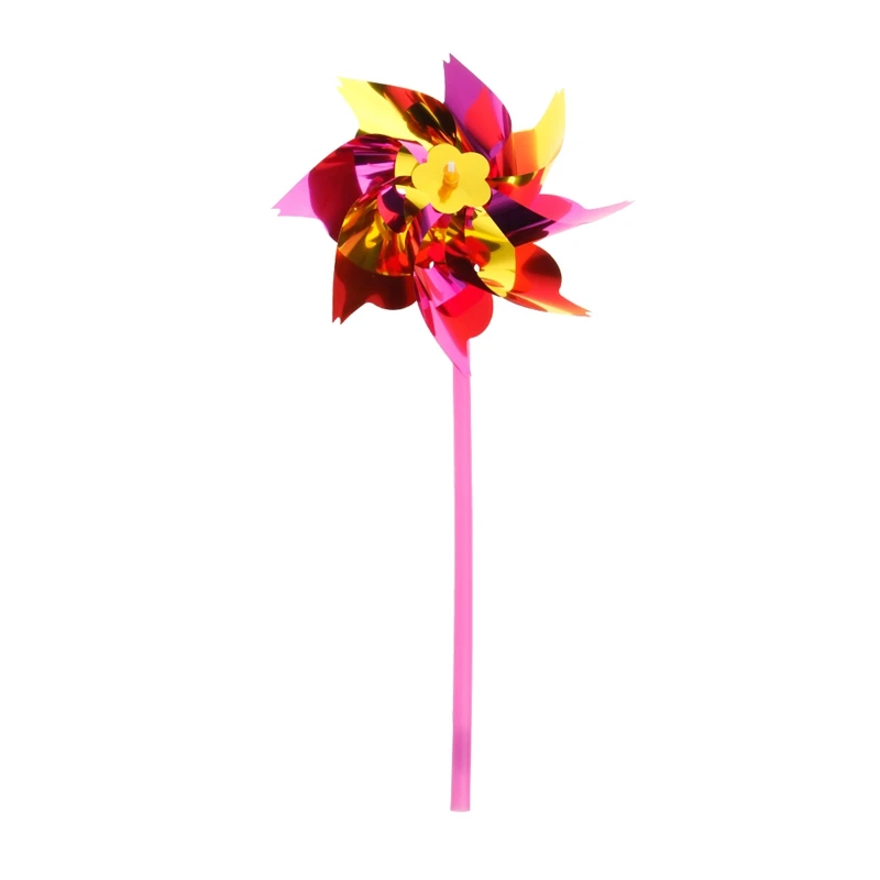 10 ชิ้นพลาสติก Windmill Pinwheel Wind Spinner ของเล่นเด็กสวนสนามหญ้า Party Decor D5QA