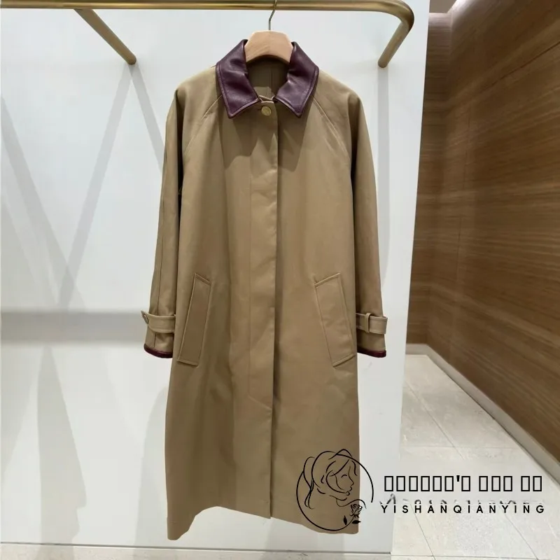  Long Cotton Leather Collar Windbreaker Women's Coat Autumn Winter New Sle Color Blo S Home Faion Commute Wear