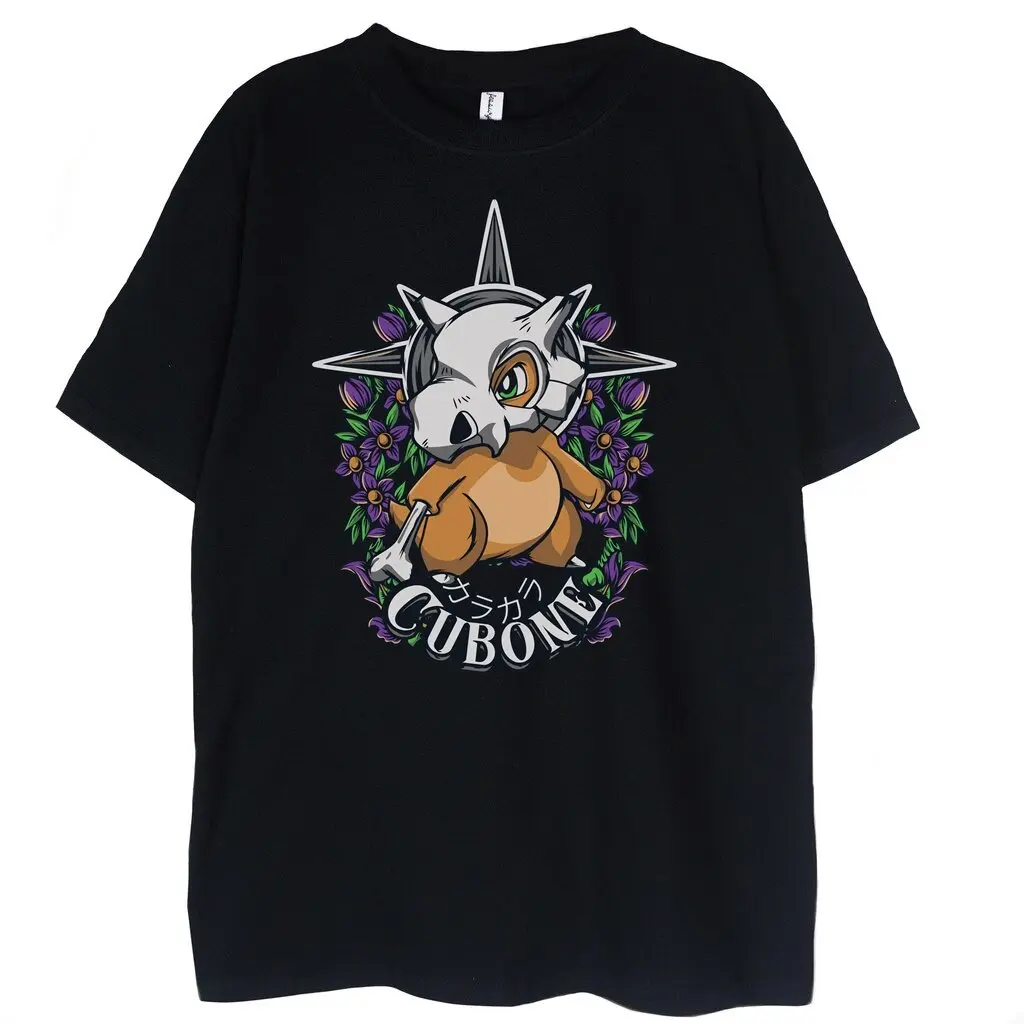 camiseta-vintage-de-anime-pokemon-cubone-masculina-e-feminina-de-algodao-roupas-de-verao-respiravel-gola-redonda-manga-curta