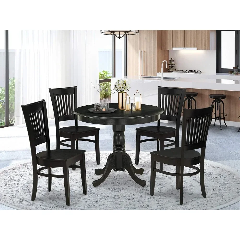 Dining Room Sets, 5 Piece Modern Dining Table Set Includes A Round Kitchen Table with Pedestal and 4 Dining Room Chairs, 36x36