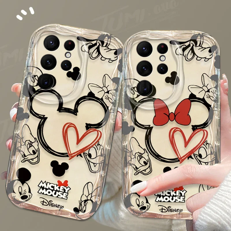 Disney Mickey Minnie Mouse Clear Case For Samsung Galaxy A54 A34 A24 A14 A13 A53 A33 A73 A23 A52 A52S A32 A22 A12 A51 A71 Cover