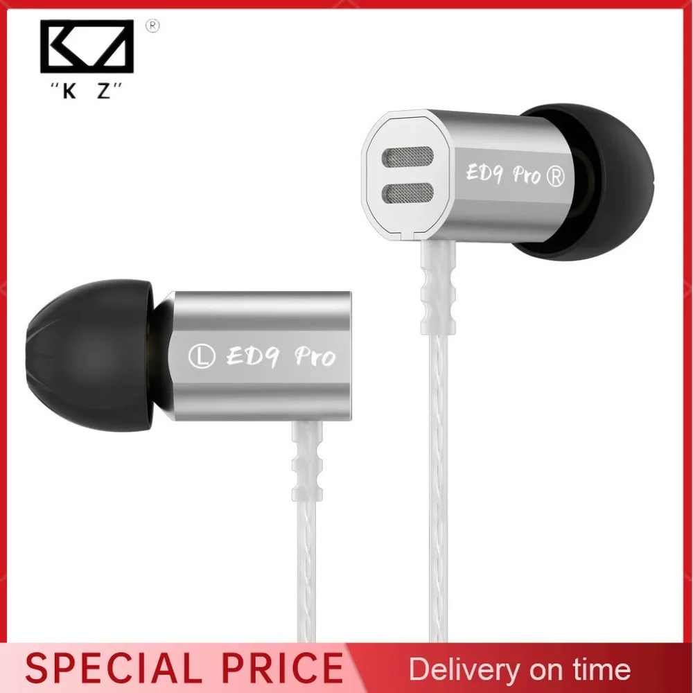 KZ ED9 PRO ED9PRO In Ear Earphones Semi-Open Large Soundstsge Dynamic Driver Bass Music Headset HIFI Zinc Alloy Metal Earphones