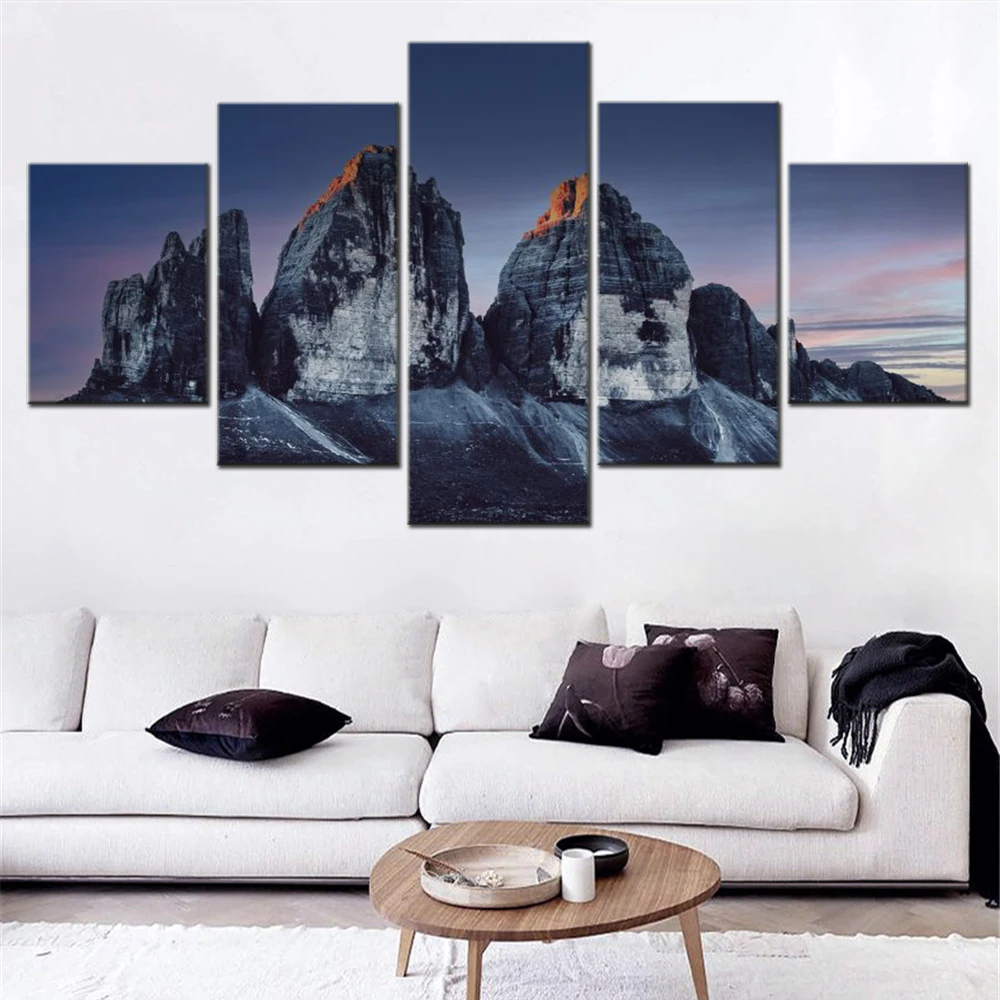 5 Pieces Canvas Painting For Home Decoration Three Peaks Of Lavaredo Wallpaper Picture Print Bedroom Mural Living Room Decoratio