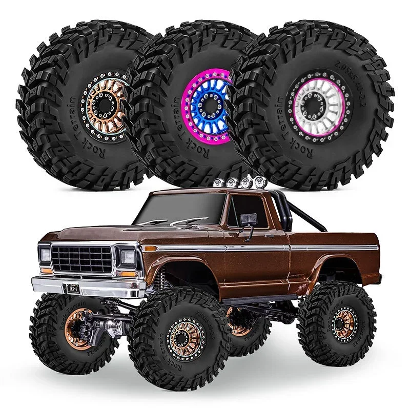 

137MM Tires Metal Beadlock Wheel Rim Rubber Tire for CROSS YK TRX4 SCX10 1/8 H8H Upgrade Parts Rc Crawler Car
