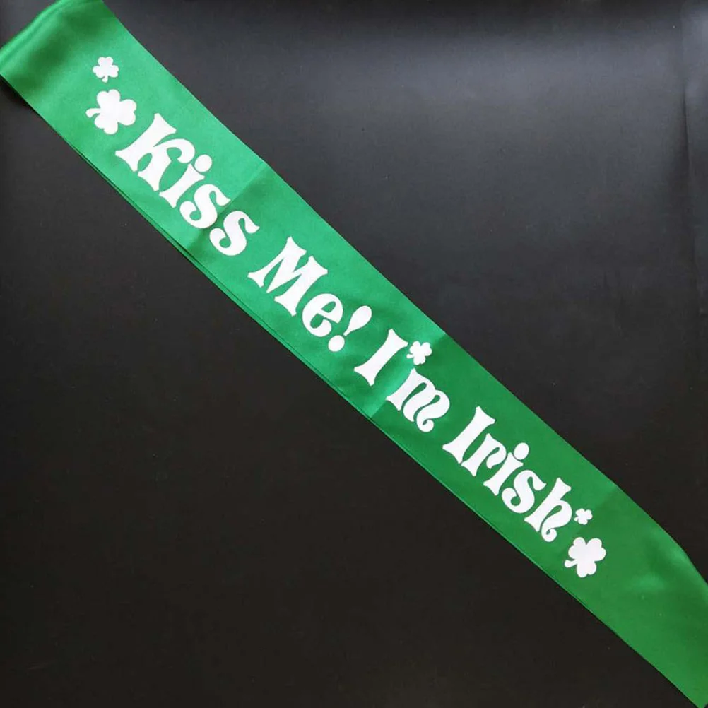 

5pcs Green Irish Party Sash Set Comfortable Satin St Patrick's Day Accessories Size Fits Most Theme Decorations