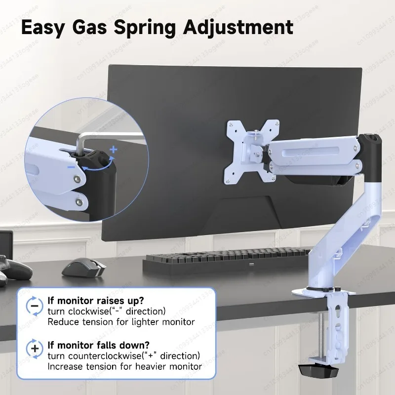 New Monitor Mount Gas Spring Monitor Arm Desk Mount Fully Adjustable Fits 17-32inch Monitors Weight Capacity up to 22 Lbs
