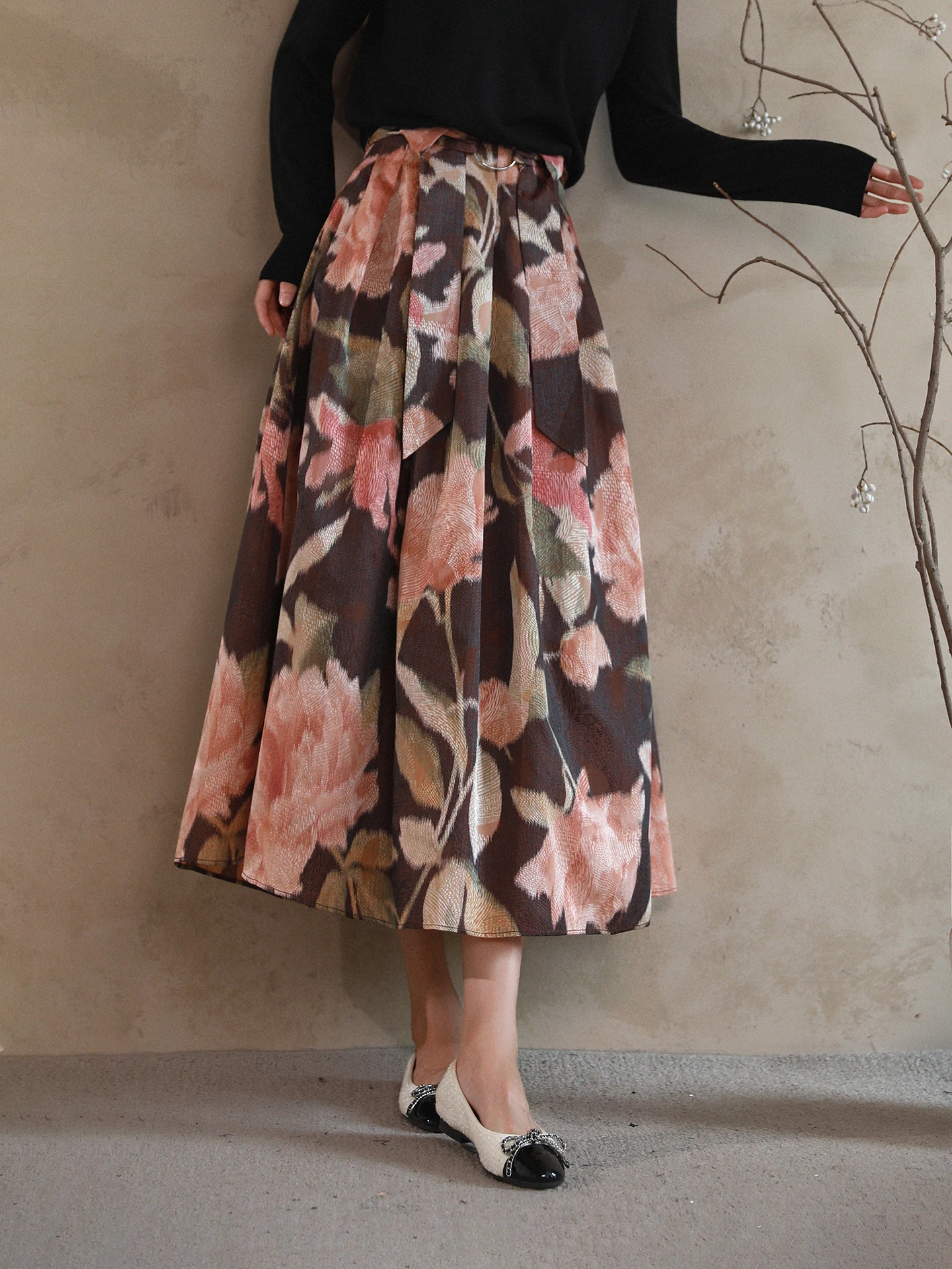 

Женская юбка А-силуэта с художественной рваной текстурой, в стиле ретро, осенняя новинка, модная повседневная юбка со средней талией