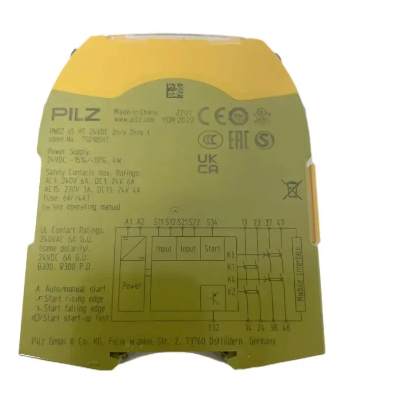 Original New PILZ 750105 Safety Relay PNOZ S5 C 24VDC 2 N/o 2 N/ in Stock