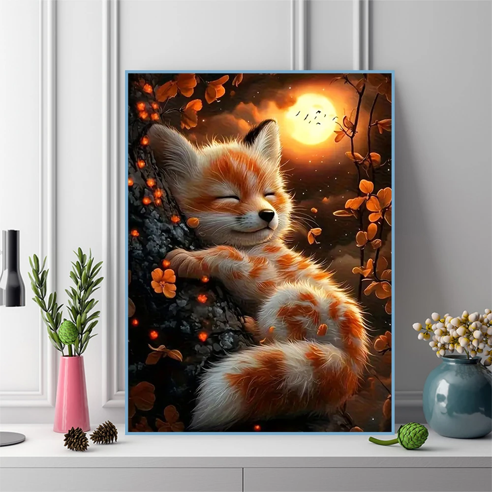 Evershine جديد وصول الماس الفسيفساء الثعلب الحيوان DIY كامل مربع جولة الماس اللوحة الكرتون التطريز القمر هدية فريدة من نوعها #3