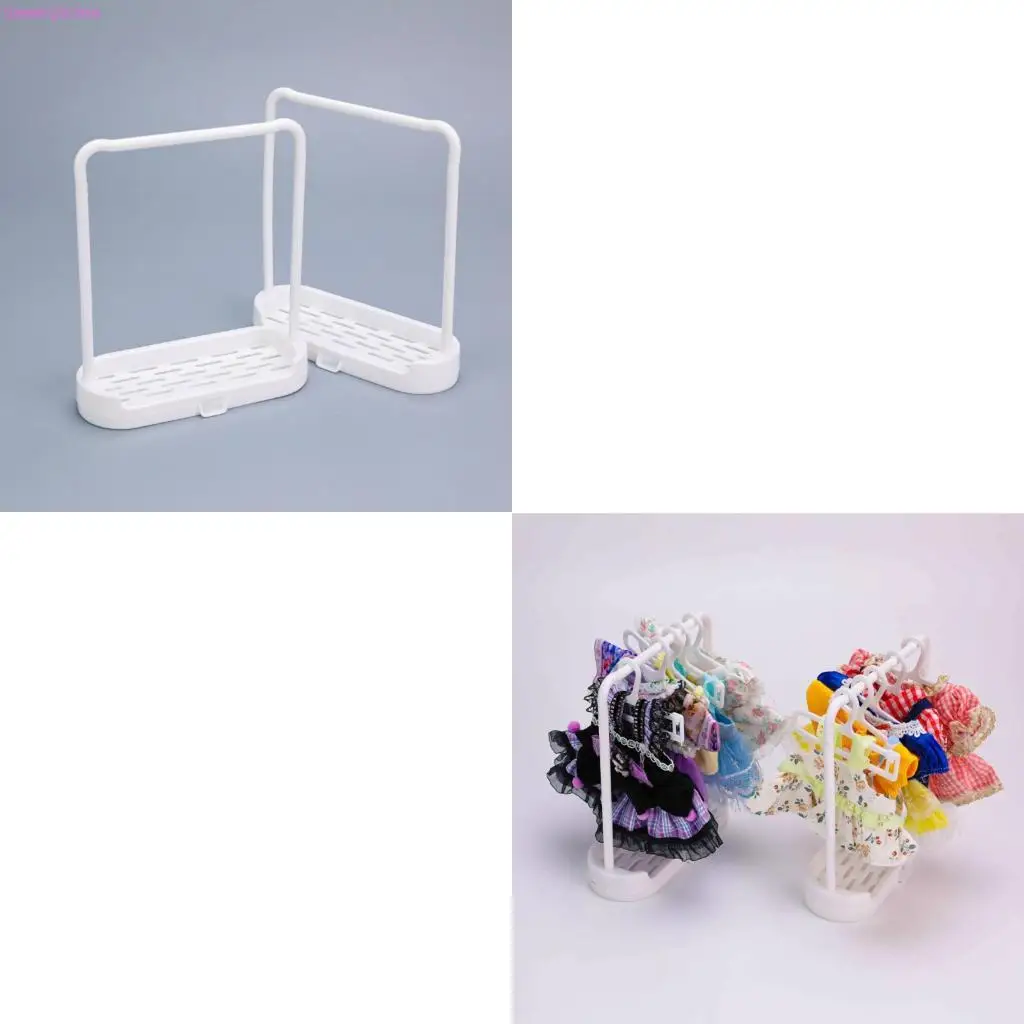 D0JC Doll Clothing Rack with Hanger Secure Base Doll Dress Display Easy Installation