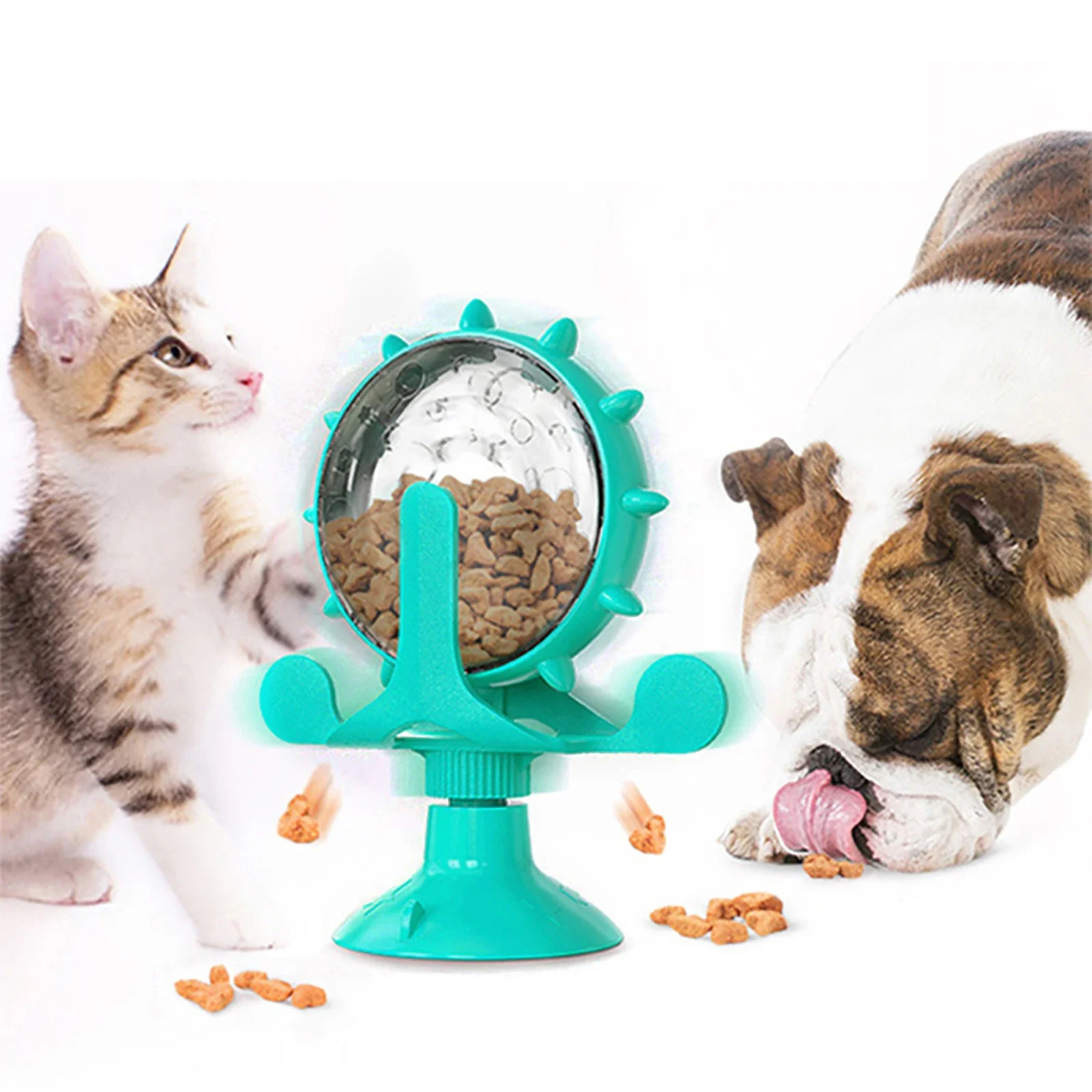 

Cat Toy Treat Dispenser With Funny Rotatable Wheel Slow Feeder Kitten Puppy Interactive Toys For Small Dogs Pet Accessories